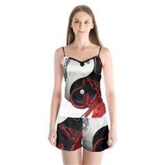 Yin And Yang Chinese Dragon Satin Pajamas Set by Sudhe