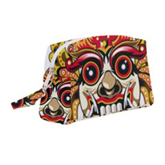 Bali Barong Mask Euclidean Vector Chiefs Face Wristlet Pouch Bag (medium) by Sudhe