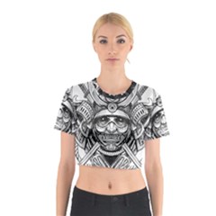 Drawing Samurai Tattoo Sketch Japanese Samurai Cotton Crop Top by Sudhe