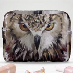 Vector Hand Painted Owl Make Up Pouch (large) by Sudhe