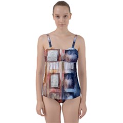 Tardis Doctor Who Transparent Twist Front Tankini Set by Sudhe