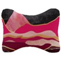 Pink and black abstract mountain landscape Velour Seat Head Rest Cushion View1