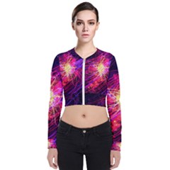 Abstract Cosmos Space Particle Long Sleeve Zip Up Bomber Jacket by Pakrebo