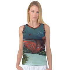 Awesome Mechanical Whale In The Deep Ocean Women s Basketball Tank Top by FantasyWorld7