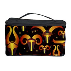 Stylised Horns Black Pattern Cosmetic Storage by HermanTelo