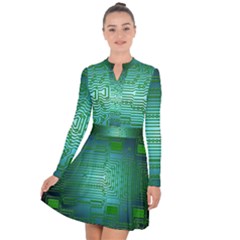Board Conductors Circuits Long Sleeve Panel Dress by HermanTelo