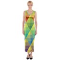 Background Colorful Geometric Triangle Fitted Maxi Dress View1