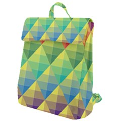 Background Colorful Geometric Triangle Flap Top Backpack by HermanTelo