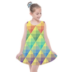 Background Colorful Geometric Triangle Kids  Summer Dress by HermanTelo