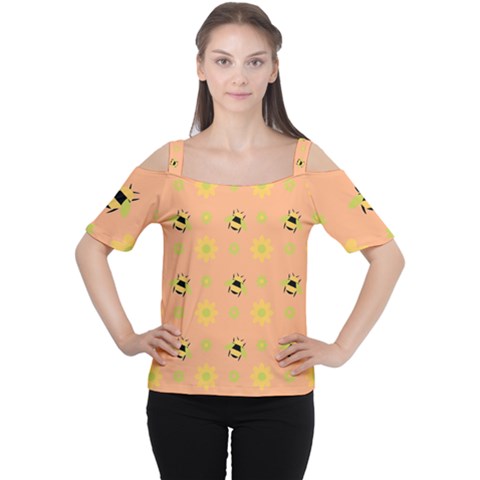 Bee Bug Nature Wallpaper Cutout Shoulder Tee by HermanTelo