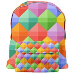 Background Colorful Geometric Triangle Rainbow Giant Full Print Backpack by HermanTelo