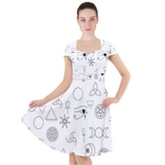 Witchcraft Symbols  Cap Sleeve Midi Dress by Valentinaart