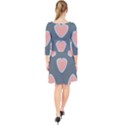 Hearts Love Blue Pink Green Quarter Sleeve Front Wrap Dress View2