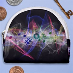 Particles Music Clef Wave Horseshoe Style Canvas Pouch by HermanTelo