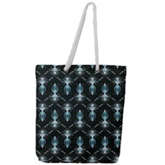 Seamless Pattern Background Black Full Print Rope Handle Tote (large) by HermanTelo