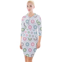 Seamless Pattern Pastels Background Pink Quarter Sleeve Hood Bodycon Dress by HermanTelo