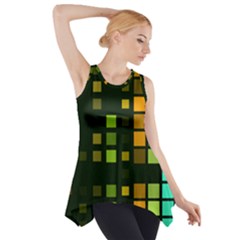 Abstract Plaid Side Drop Tank Tunic by HermanTelo