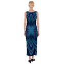 Blue Geometric Flower Dark Mirror Fitted Maxi Dress View2