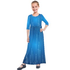 Abstract Line Space Kids  Quarter Sleeve Maxi Dress by HermanTelo