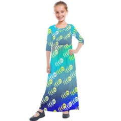 Animal Bee Kids  Quarter Sleeve Maxi Dress by HermanTelo