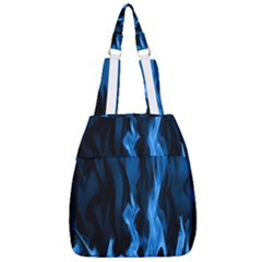 Smoke Flame Abstract Blue Center Zip Backpack by HermanTelo