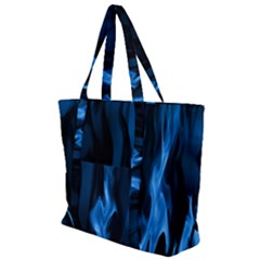 Smoke Flame Abstract Blue Zip Up Canvas Bag by HermanTelo