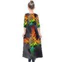 Smoke Rainbow Abstract Fractal Kids  Quarter Sleeve Maxi Dress View2