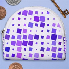 Square Purple Angular Sizes Horseshoe Style Canvas Pouch by HermanTelo