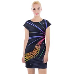 Stars Space Firework Burst Light Cap Sleeve Bodycon Dress by HermanTelo