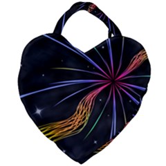 Stars Space Firework Burst Light Giant Heart Shaped Tote by HermanTelo