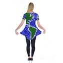 Globe Drawing Earth Ocean Short Sleeve Tunic  View2