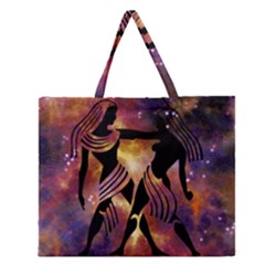 Zodiac Horoscope Astrology Zipper Large Tote Bag