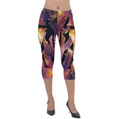 Zodiac Horoscope Astrology Lightweight Velour Capri Leggings  by HermanTelo