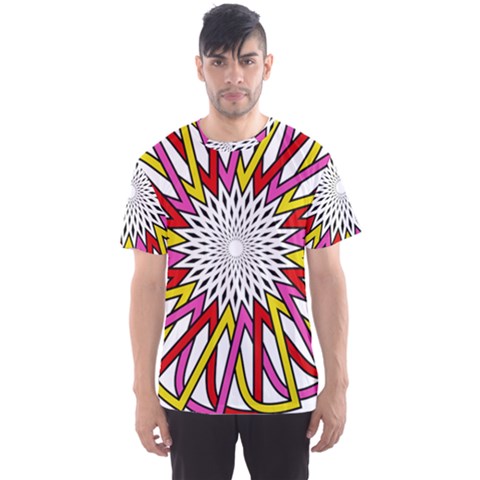 Sun Abstract Mandala Men s Sports Mesh Tee by HermanTelo