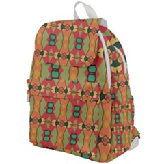 Pattern Orange Green African Top Flap Backpack by Pakrebo