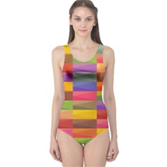 Abstract Background Geometric One Piece Swimsuit by Mariart