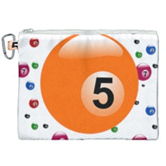 Billiard Ball Ball Game Pink Orange Canvas Cosmetic Bag (xxl) by HermanTelo