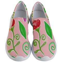 Background Colorful Floral Flowers Women s Lightweight Slip Ons by HermanTelo