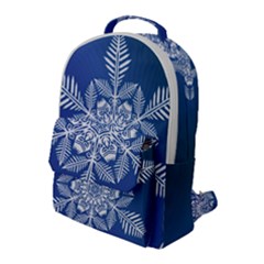 Flake Crystal Snow Winter Ice Flap Pocket Backpack (large) by HermanTelo