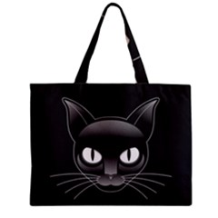 Grey Eyes Kitty Cat Zipper Mini Tote Bag by HermanTelo