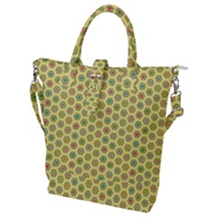 Hexagonal Pattern Unidirectional Yellow Buckle Top Tote Bag by HermanTelo