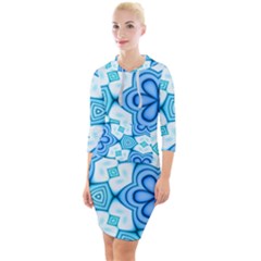 Pattern Abstract Wallpaper Quarter Sleeve Hood Bodycon Dress by HermanTelo