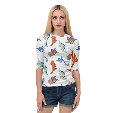 Pattern Dinosaurs Quarter Sleeve Raglan Tee by HermanTelo