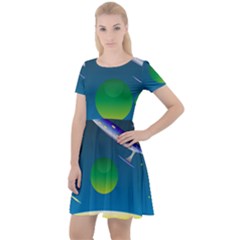 Rocket Spaceship Space Cap Sleeve Velour Dress  by HermanTelo