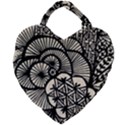 Background Abstract Beige Black Giant Heart Shaped Tote View2