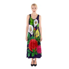 Flowers Charter Flowery Bouquet Sleeveless Maxi Dress by Pakrebo