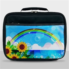 Sunflower And Rainbow Ocean Bokeh Lunch Bag by Pakrebo