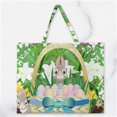 Graphic Easter Easter Basket Spring Zipper Large Tote Bag by Pakrebo