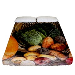 Pumpkin Vegetables Autumn Fitted Sheet (queen Size) by Pakrebo