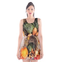 Pumpkin Vegetables Autumn Scoop Neck Skater Dress by Pakrebo